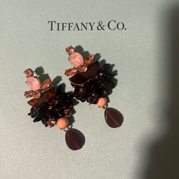 J Crew mixed stone/beads drop chandelier earrings - Picture 1 of 3